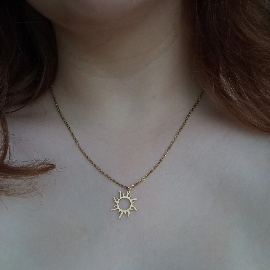 Sun Totem Pendant Clavicle Necklace