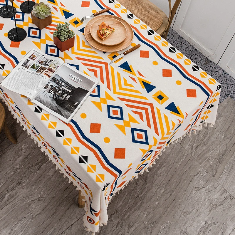 Cotton And Linen Disposable Fabric Rectangular Tablecloth