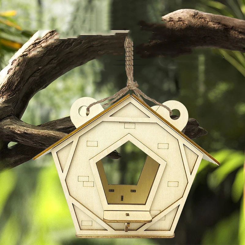 Suspension Wooden Laser Cutting Bird's Nest