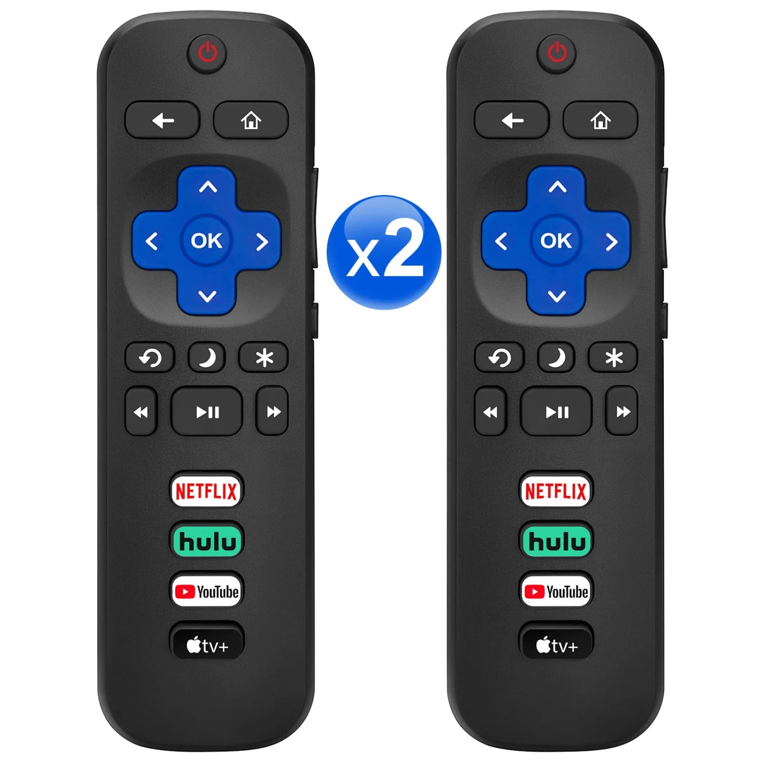 【Pack of 2】 RC280 Remote Control for Roku TVs,Compatible TCL Roku/Hisense Roku/Onn Roku/Sharp Roku/Element Roku/Westinghouse Roku/Philips Roku/Insignia Roku/Jvc Roku/RCA Smart TVs