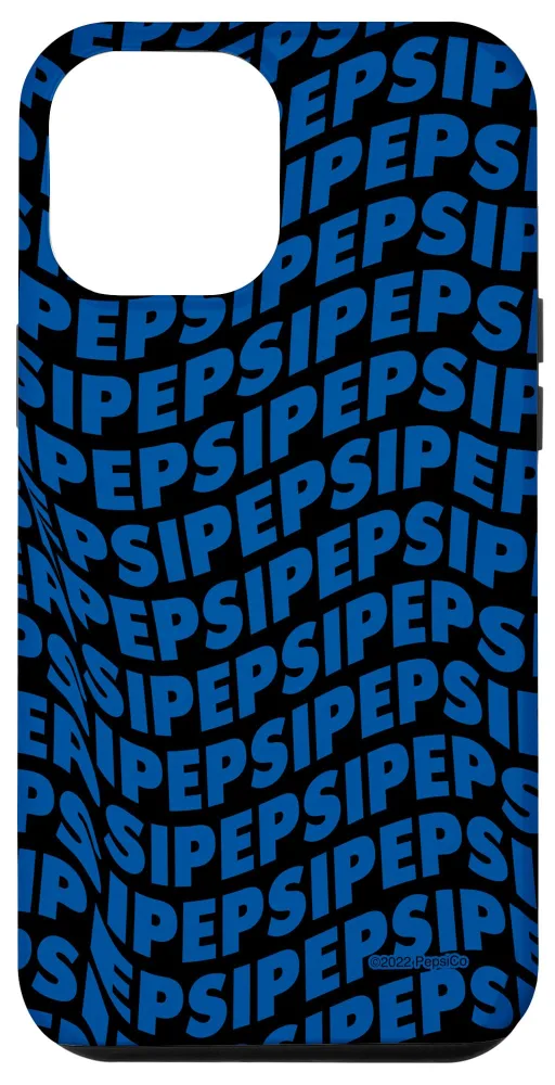 iPhone 12 Pro Max Pepsi Blue and Black Typography Case