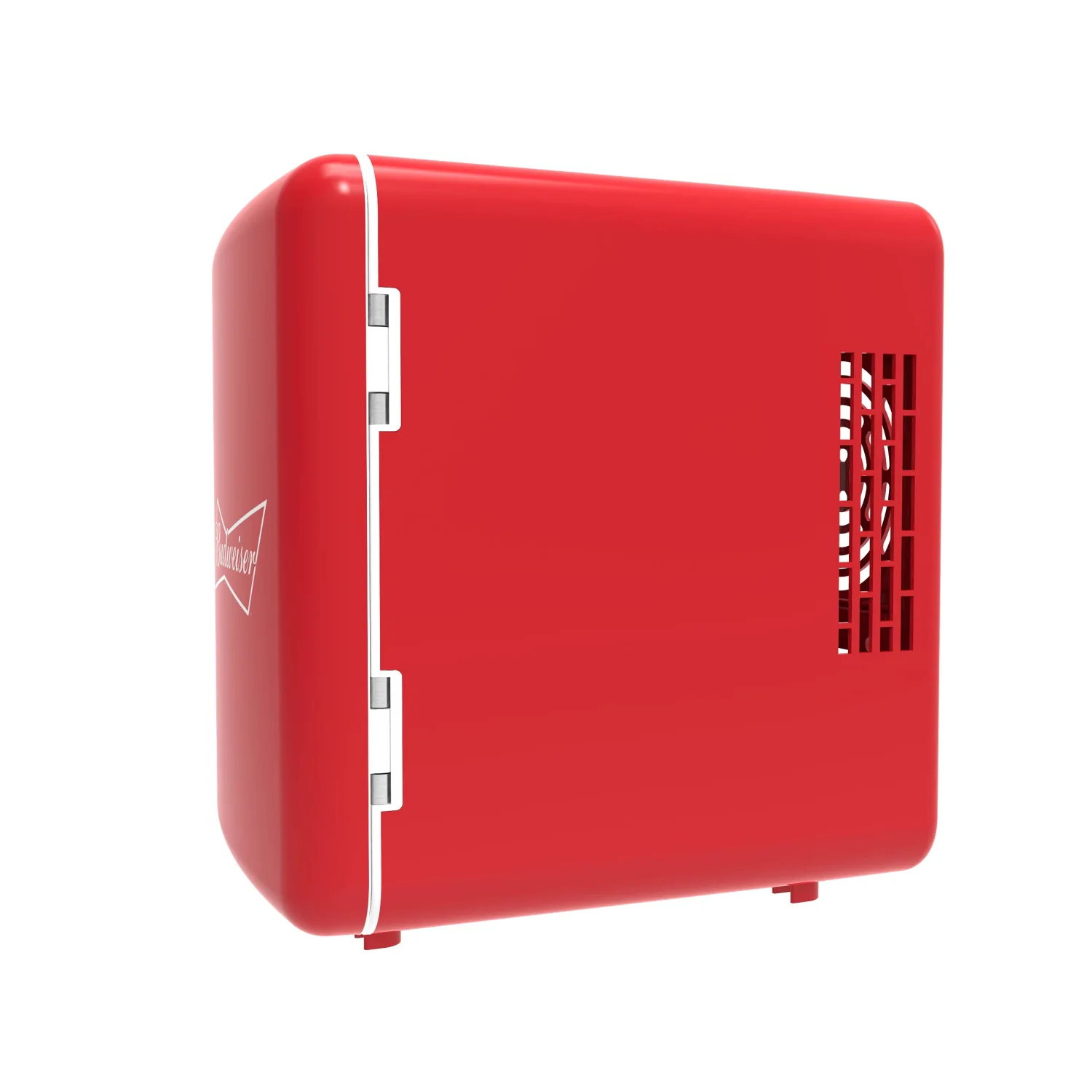 CURTIS Budweiser MIS135BUD, Mini Portable Compact Personal Fridge Cooler, 4 Liter Capacity Chills Six 12 oz Cans, 100% Freon-Free & Eco Friendly, RED