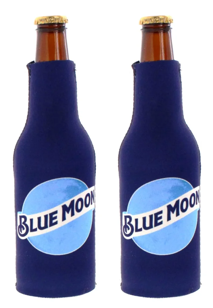 Kolder Licensed Beer Coolie Insulator Sleeve Holder Huggie Can & Bottle Set (Blue Moon)