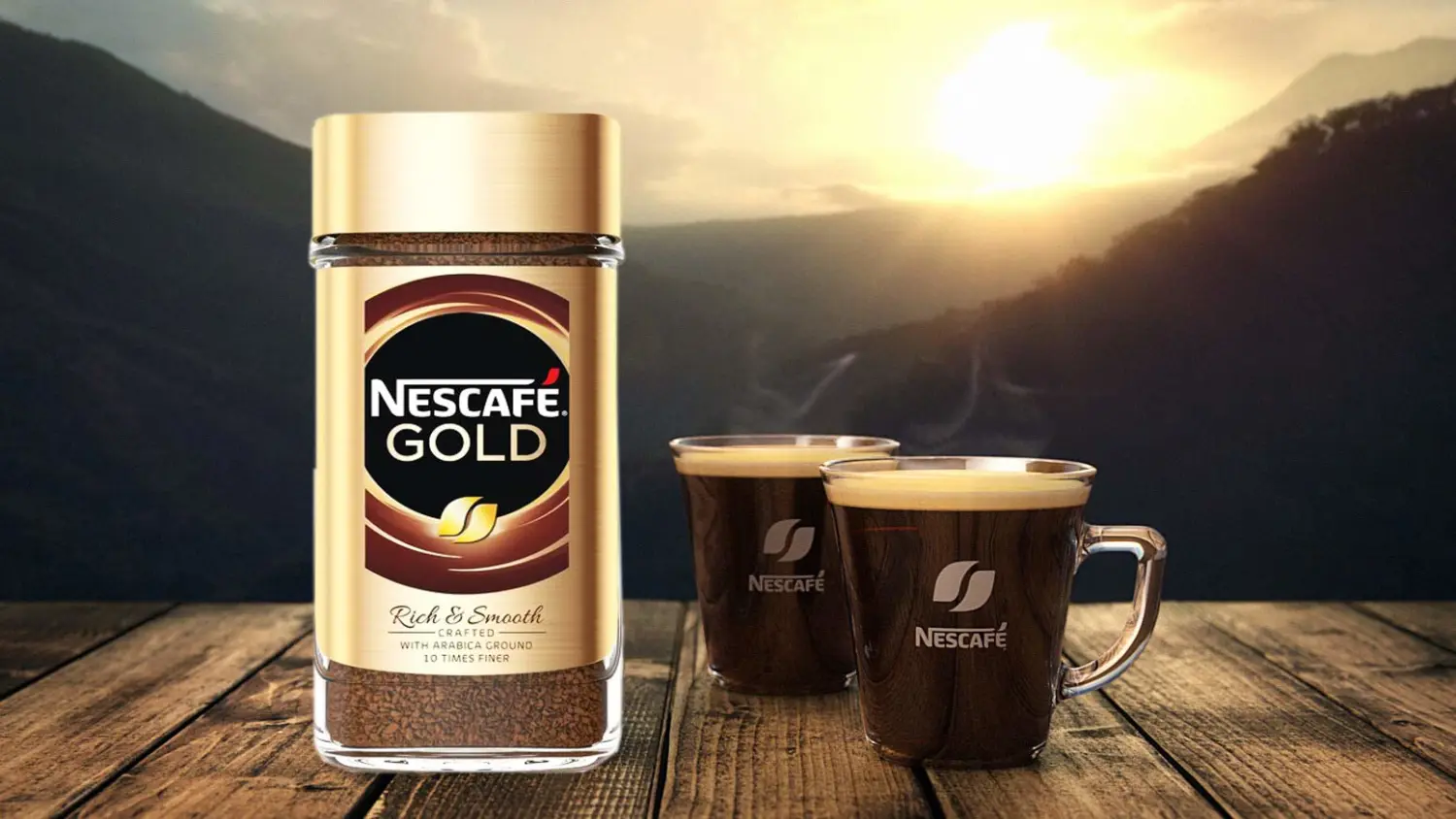 NESCAFE Gold Rich & Smooth Taste Crafted with Arabica Ground Coffee Beans 10 Times Finer Instant Coffee Beverages for a Perfect Day Start Jar 100 gm