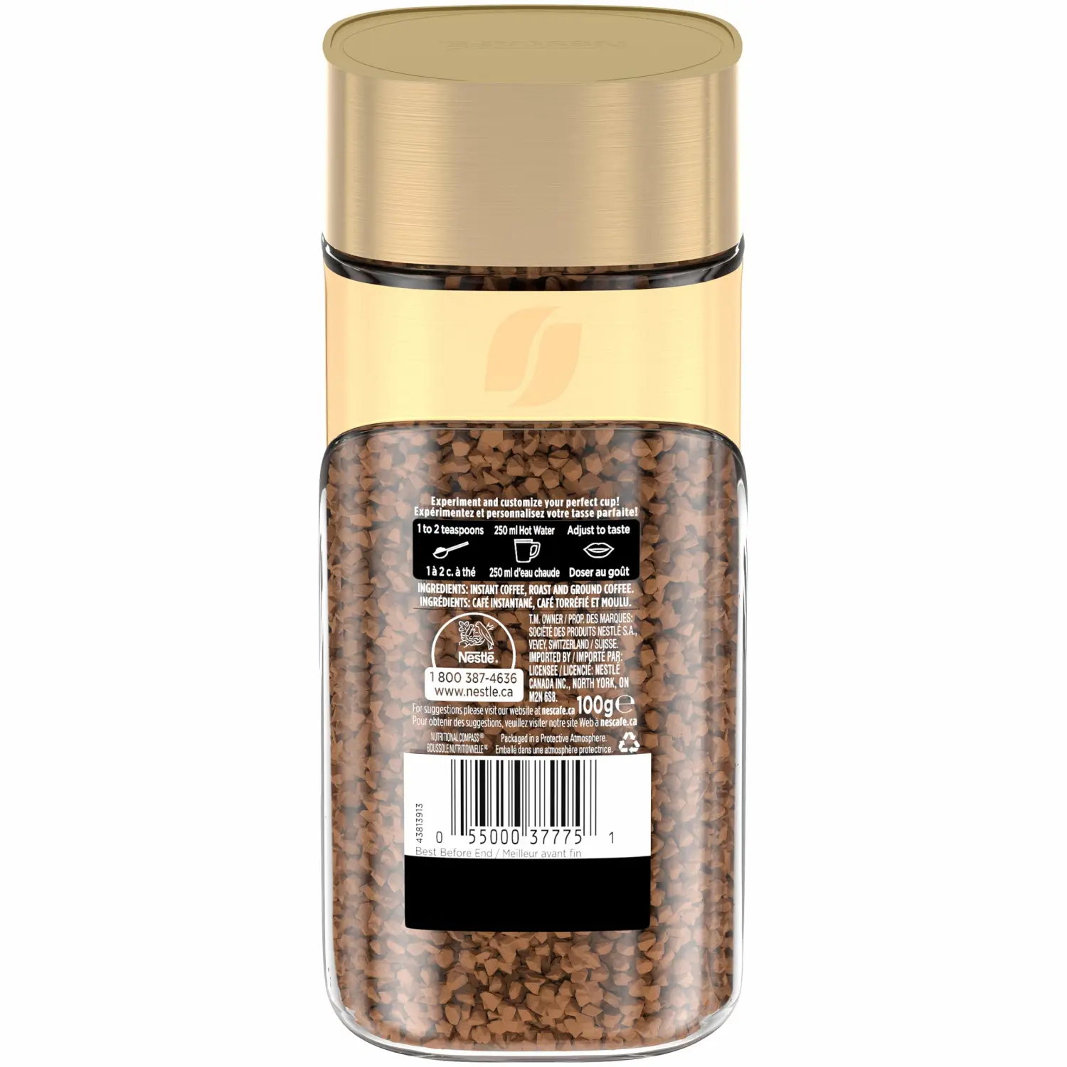 NESCAFÉ Gold Dark Roast Instant And Roast & Ground Coffee, 100 g Jar {Imported from Canada}