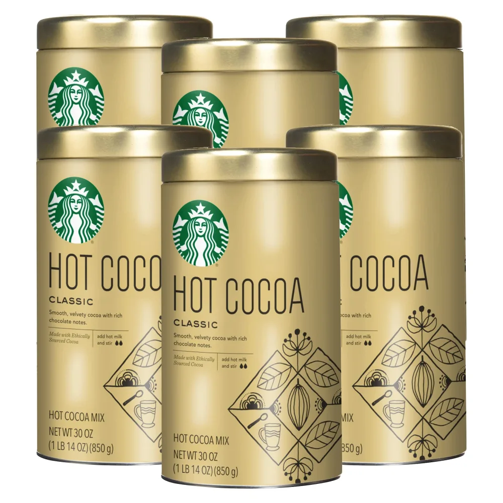 Starbucks Classic Hot Cocoa Mix, 30-Ounce Tin (Pack of 6) 8.0 fluid_ounces