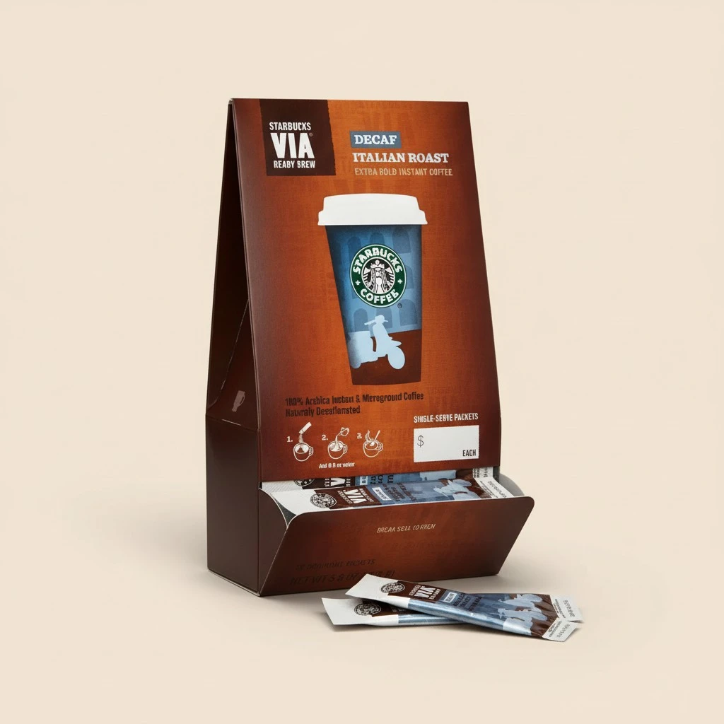 Starbucks VIA Ready Brew Coffee, Decaf Italian Roast, 3.3-Gram Packages, 50-Count (Pack of 1)