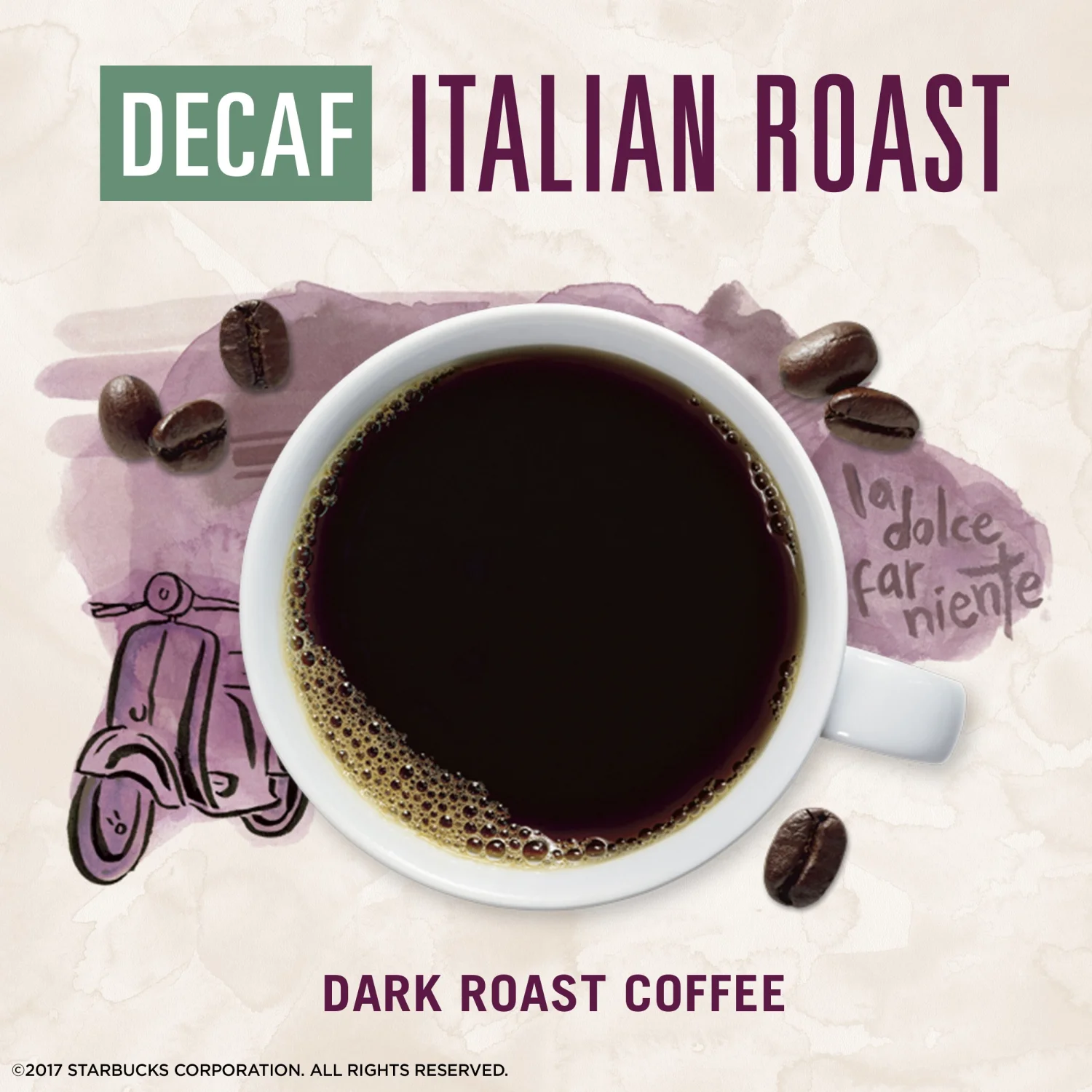 Starbucks VIA Instant Decaf Coffee Packets — Italian Roast — 1 box (7 packets)