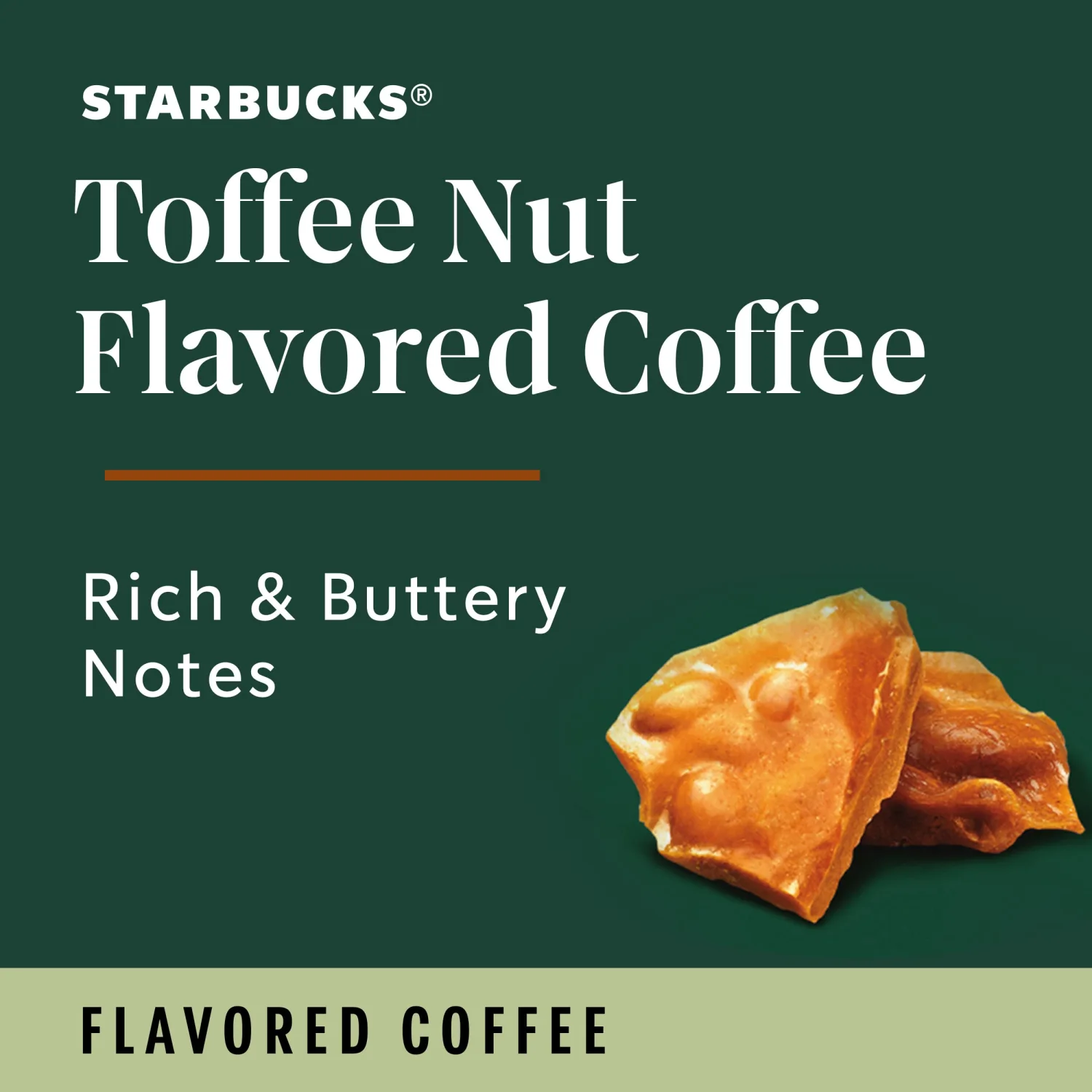 Starbucks K-Cup Coffee Pods, Toffeenut Flavored Coffee, Naturally Flavored, 100% Arabica, 1 box (10 pods)