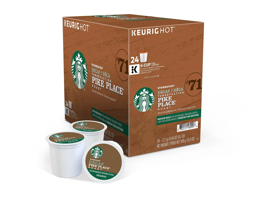 Starbucks Pike Place Decaf Coffee, Keurig (100684)