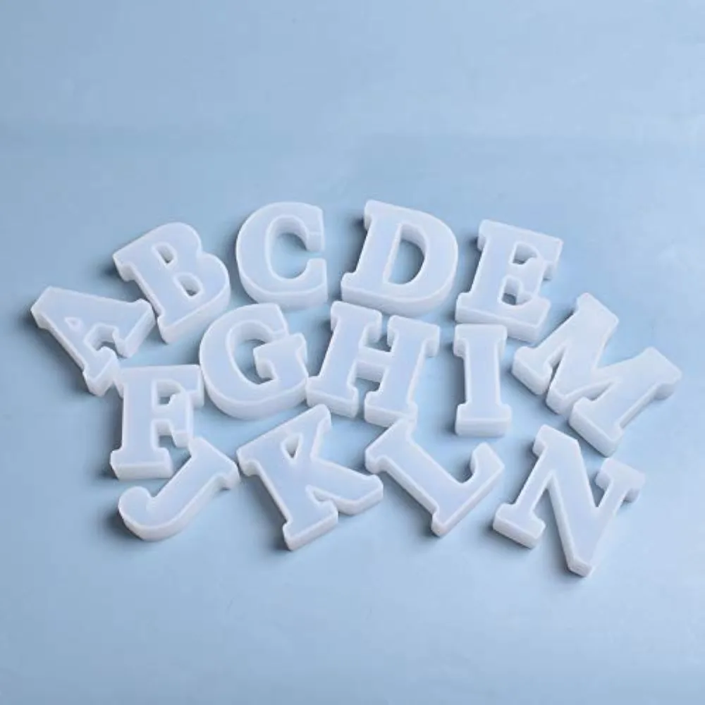 2.5 Inch 26 Pack Resin Mold 26 English Alphabet Letter Mold Silicone Mold for Resin Alphabet Resin Silicone Mold Handmade Letter Resin Casting Mold Capital Letter Mold