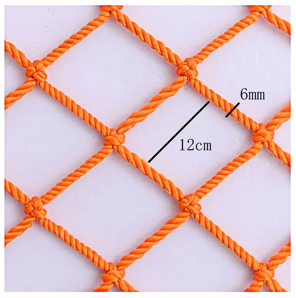 Multiple sizes Colored Rope Net Stair Protection Net For Kids Adults Swing Swingset 2*3M Anti Fall Net 6mm*12cm Multi-color Rope Net Climbing Amusement Equipment Ceiling Decorati(Size:1*1m （3*3ft))