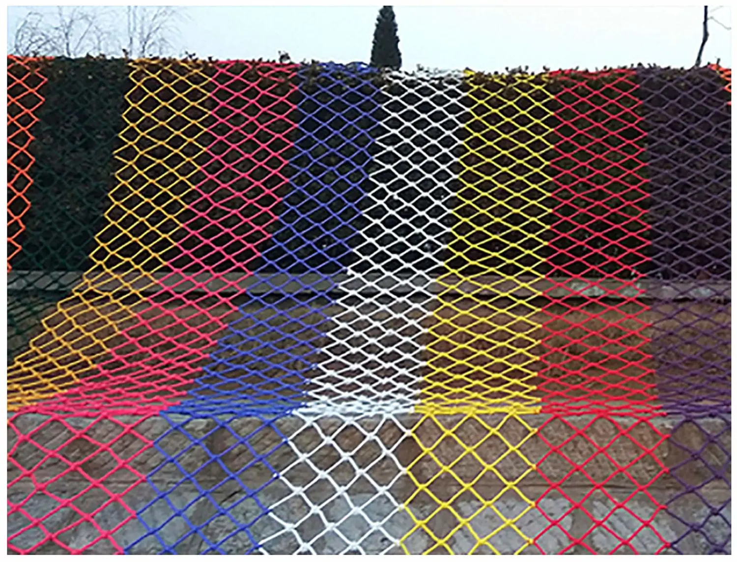 Multiple sizes Colored Rope Net Stair Protection Net For Kids Adults Swing Swingset 2*3M Anti Fall Net 6mm*12cm Multi-color Rope Net Climbing Amusement Equipment Ceiling Decorati(Size:1*1m （3*3ft))