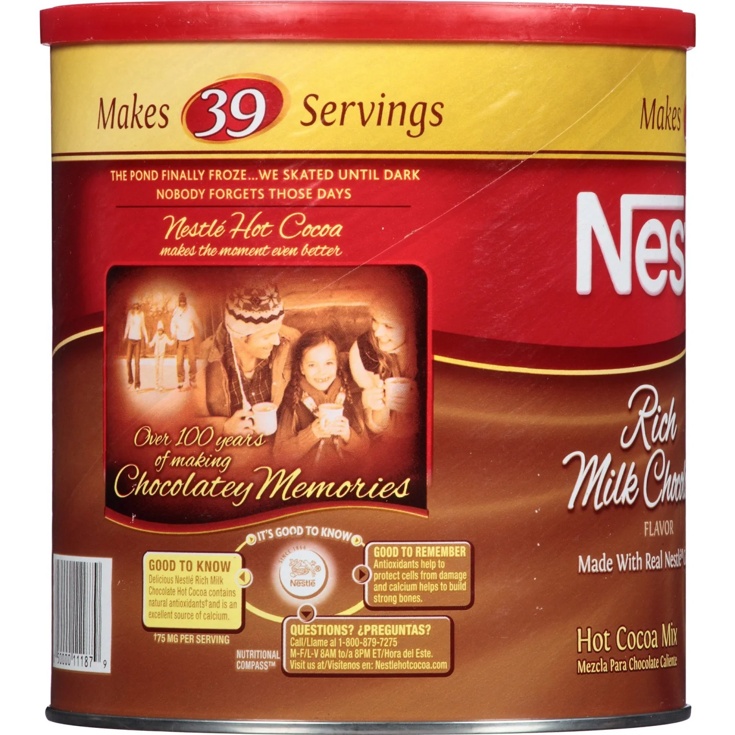 NESTLE Classic Rich Milk Chocolate Hot Cocoa Mix, 27.7 oz. Canister Hot Chocolate Made with Real Cocoa