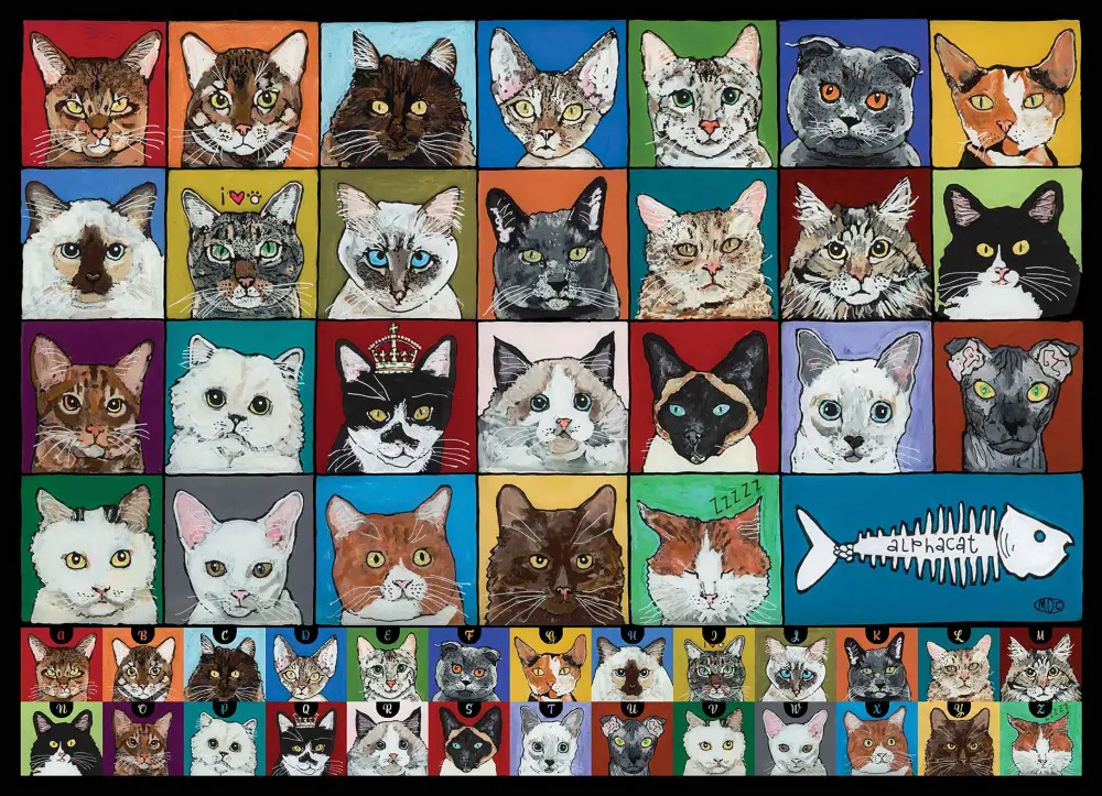 AlphaCats Jigsaw Puzzle - 1,000 Piece - New from Artist Melinda Curtin