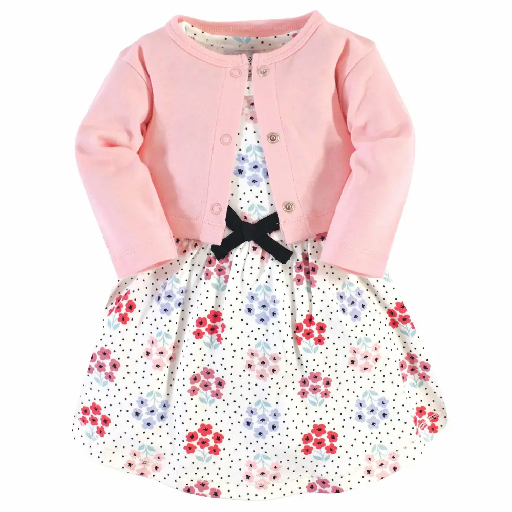 Touched by Nature Baby Girl Organic Cotton Dress and Cardigan