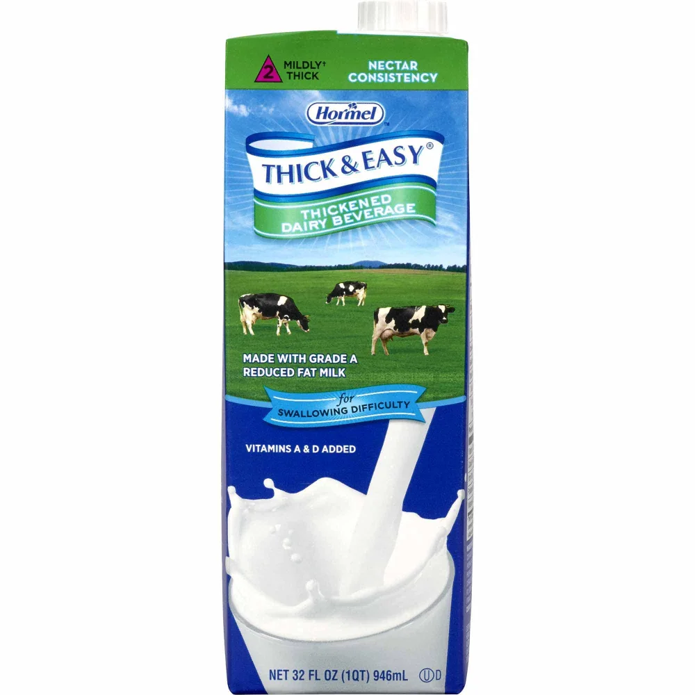 Hormel Healthlabs Thick and Easy Nectar Consistency Thickened Dairy Beverage, 32 Ounce -- 8 per case.