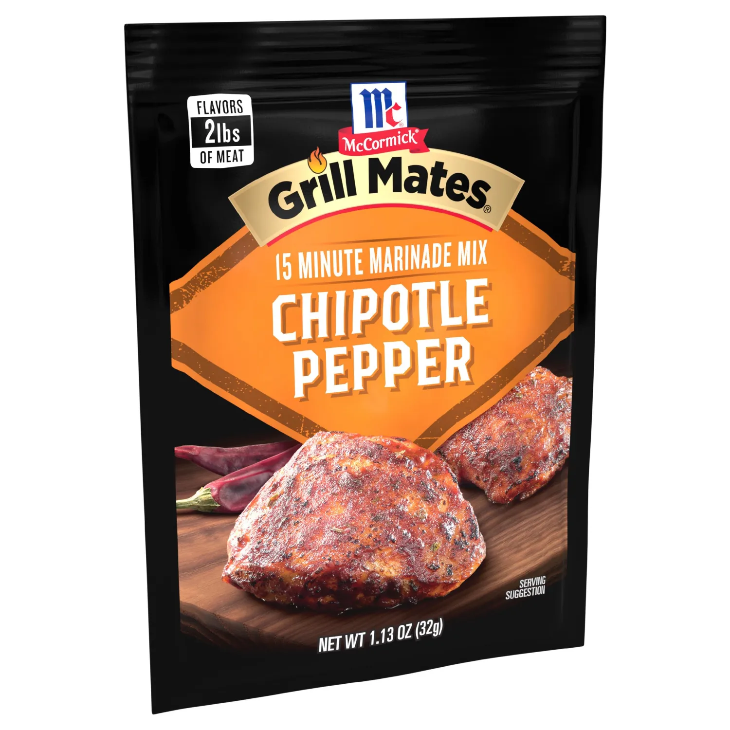 McCormick Grill Mates Chipotle Pepper Marinade Mix, 1.13 oz (Pack of 12)