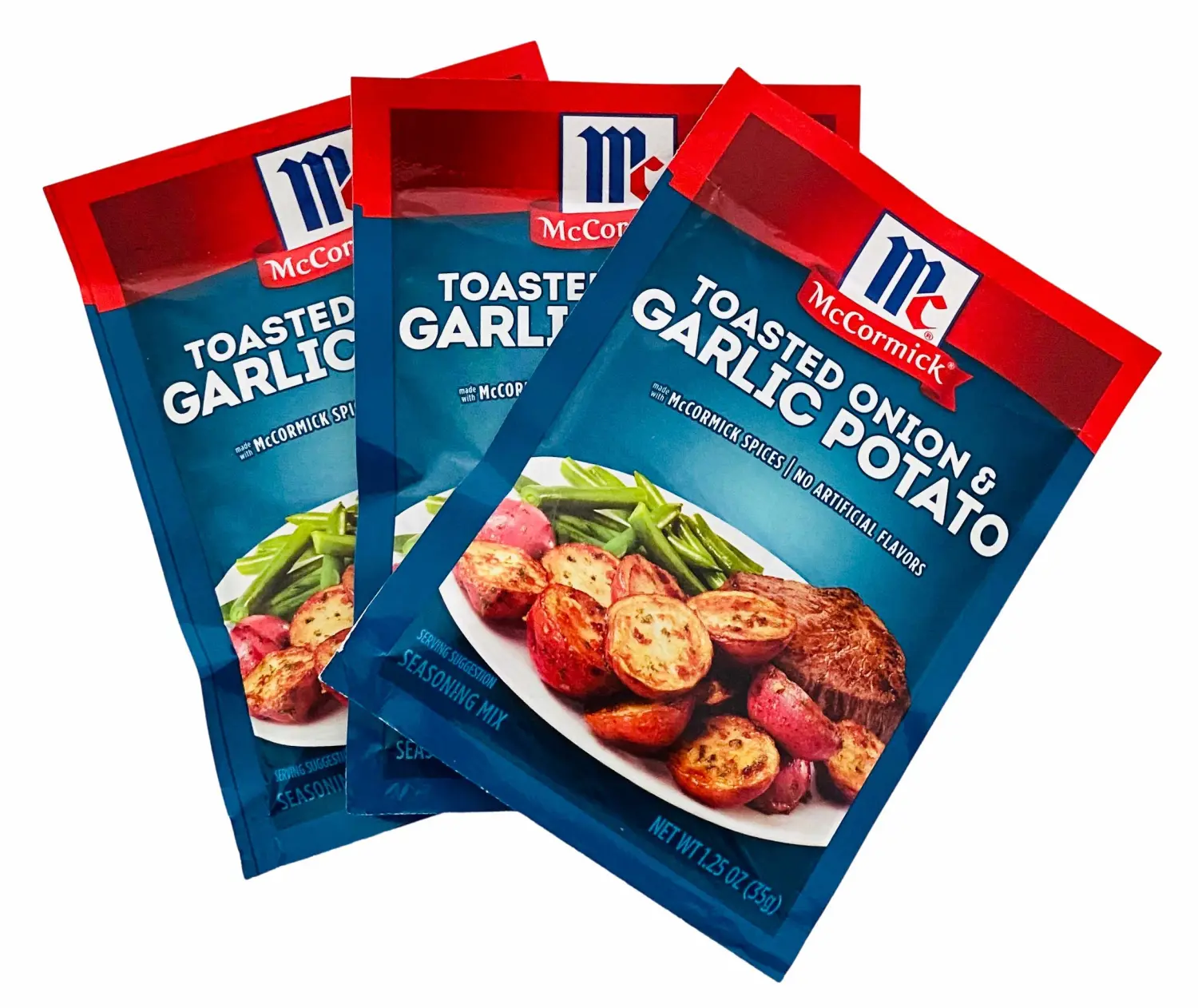 McCormick Toasted Onion & Garlic Potato Seasoning Mix (Pack of 3) 1.25 oz Packets