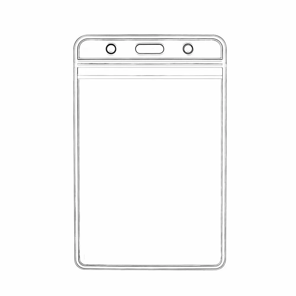 Vertical ID Badge Holders Sealable Waterproof Clear Plastic Holder, for RFID/Proximity/Badge Swipe Cards or Credit Card/Driver's License (Transparent-6pcs)