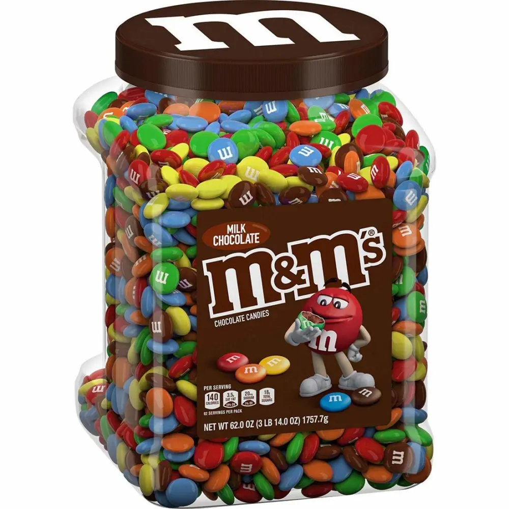 M&M'S Milk Candies Jar, Limited Edition, Chocolate, 62 Ounce