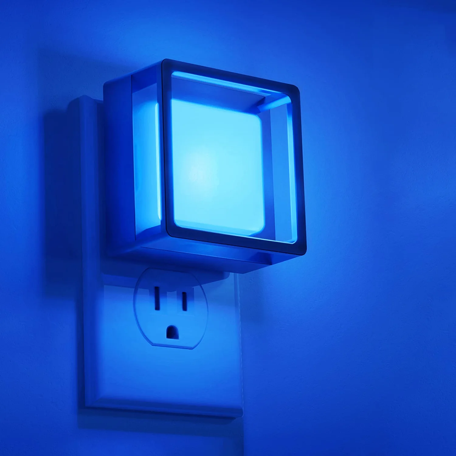 DORESshop Blue Night Light [2 Pack], Night Lights Plug Into Wall, Night Light, Dusk to Dawn Sensor, LED Night Light Adjustable Brightness, Bedroom, Bathroom, Hallway, Stairs, Christmas, Party