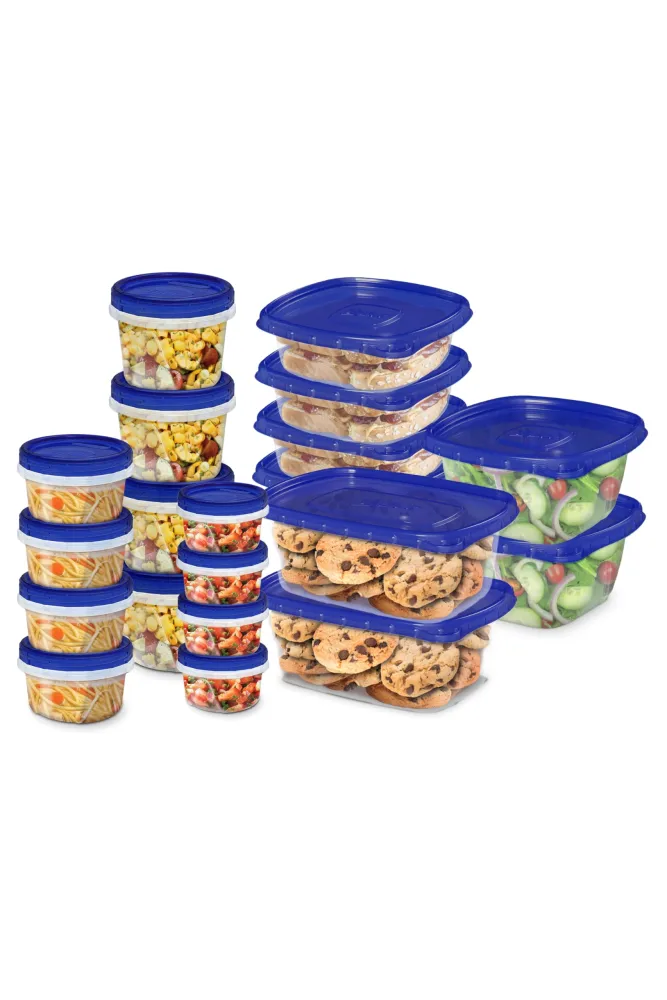 Ziploc Food Storage Meal Prep Containers, Reusable for Lunch and Leftovers, Dishwasher Safe, Variety Pack, 20 Containers and 20 Lids