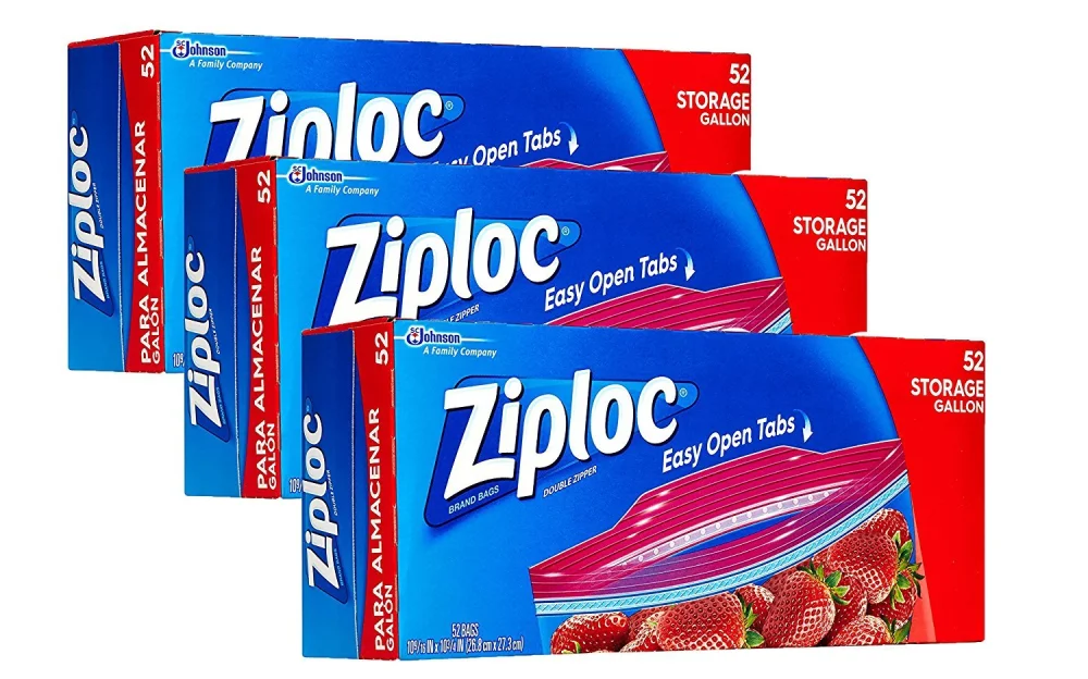 Ziploc Gallon Storage Bags, 52 Count, Pack of 3