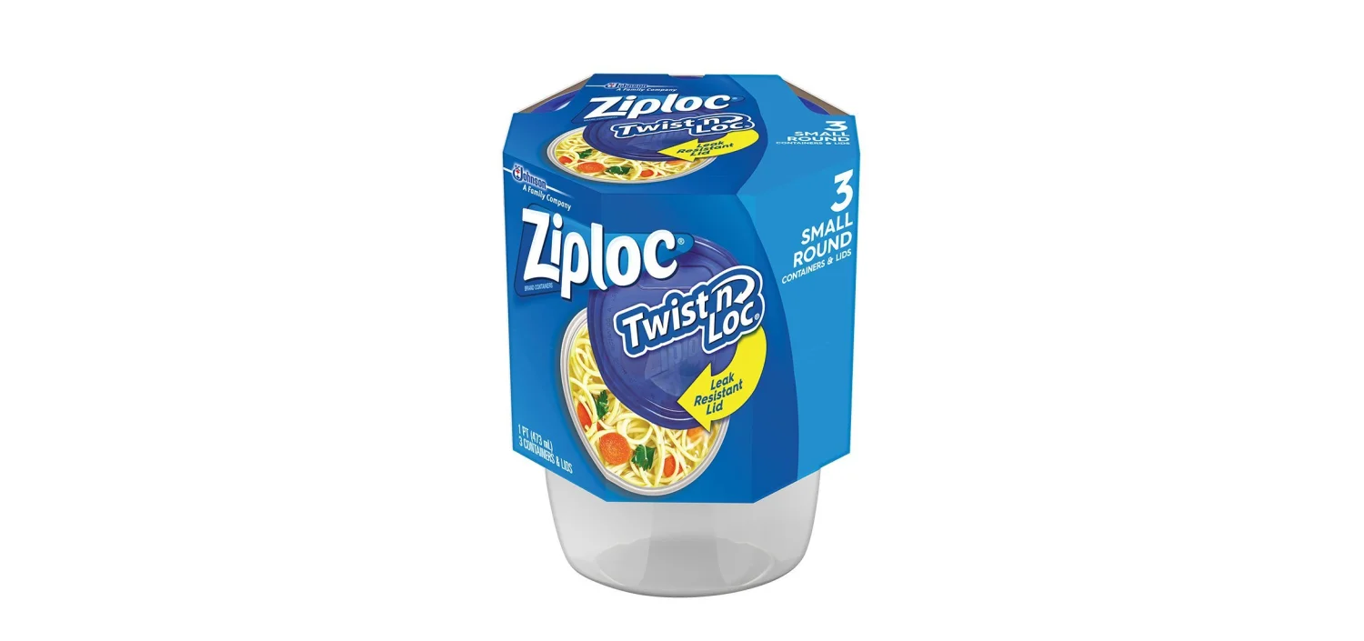 Ziploc Twist 'N Loc Containers, Small 3 Cup (Pack of 6)