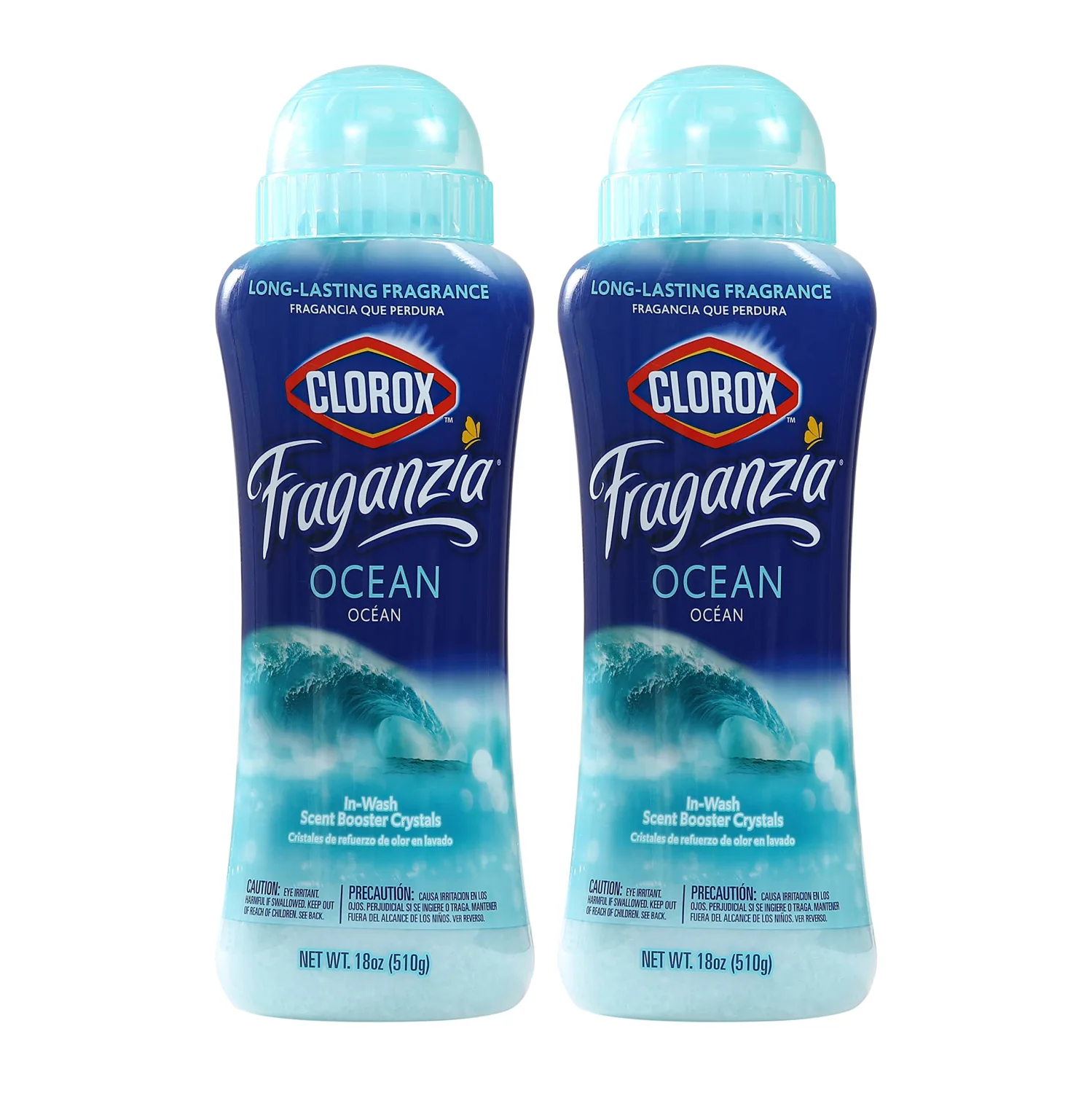 Clorox Fraganzia In-Wash Scent Booster Crystals in Ocean Scent, 18 Oz Twin Pack | Laundry Scent Booster Crystals | In-wash Scent Booster for Fresh Laundry in Ocean Scent 18 Ounce Twin Pack, 36oz