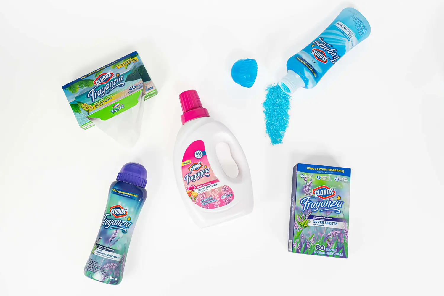 Clorox Fraganzia in-Wash Scent Booster Crystals | Laundry Freshener Beads in Morning Sky Scent for Fresh, Clean, Great Smelling Clothes | 18 Oz Each – 2 Pack