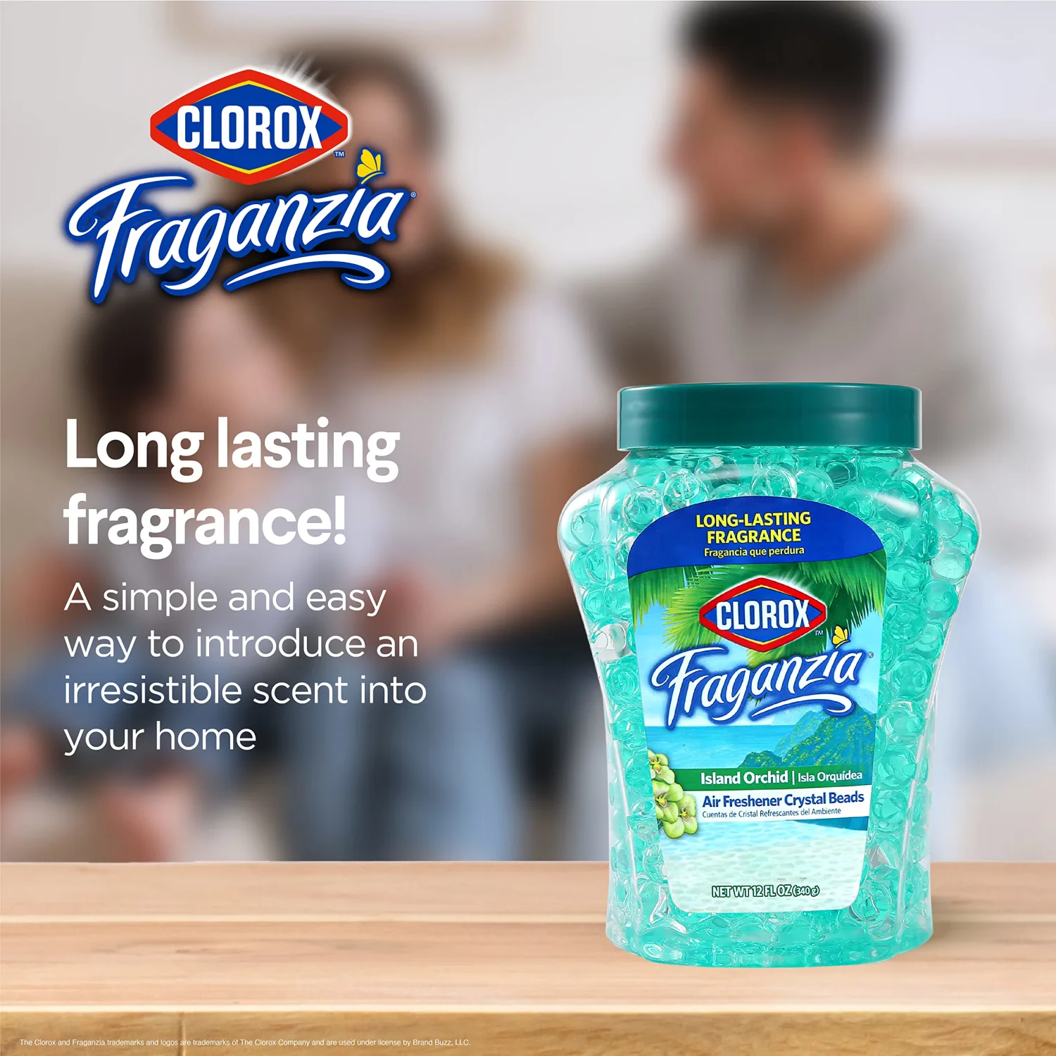Clorox Fraganzia Aircare Beads Twin Pack Two 12oz - Island Orchid | Long-Lasting Air Freshener Beads | Gel Beads Air Freshener in Island Orchard Scent for Home, Bathroom, or Car