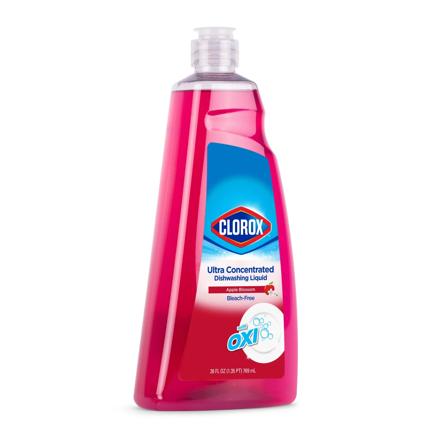 Clorox Ultra Concentrated Dish Soap, Apple Blossom Scent Dishwashing Liquid Soap, 26 FL Oz, Bleach-Free Formula Dish Soap Liquid Powers Through Grease
