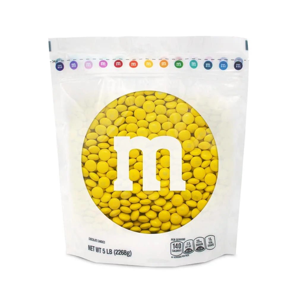 MyM&M’s Milk Chocolate Candy, Single Color, Yellow, 5-Pound Bulk Bag (Pack of 1)