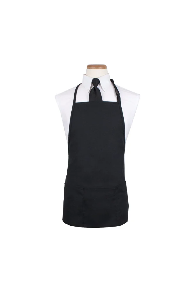 Ritz CL3PBIABKFP 4 Pocket Bib Serving Apron, One Size, Black