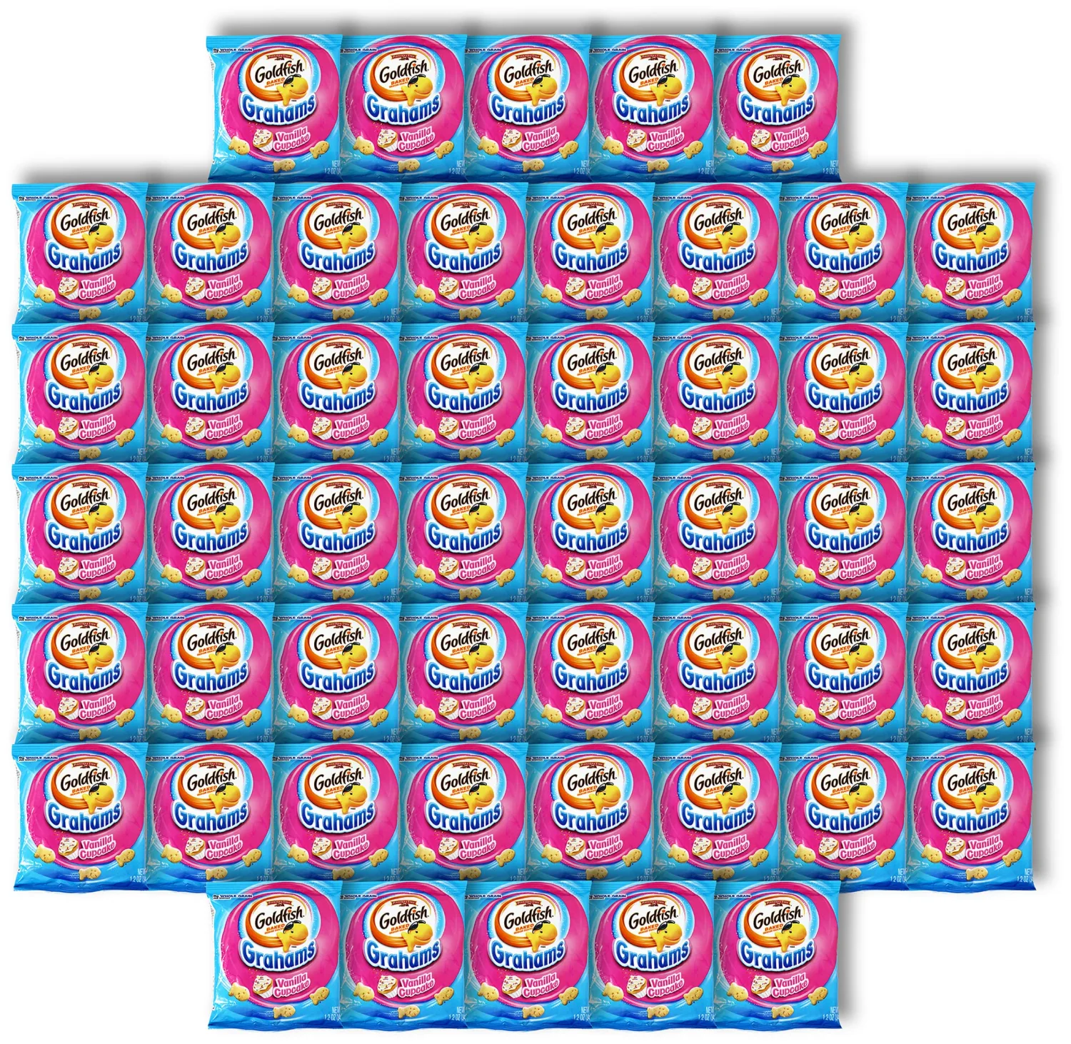 Niro Assortment | Gold fish Grahams Value Pack | Vanilla Cupcake Baked Grahams Snacks Sampler bag | 50 Count