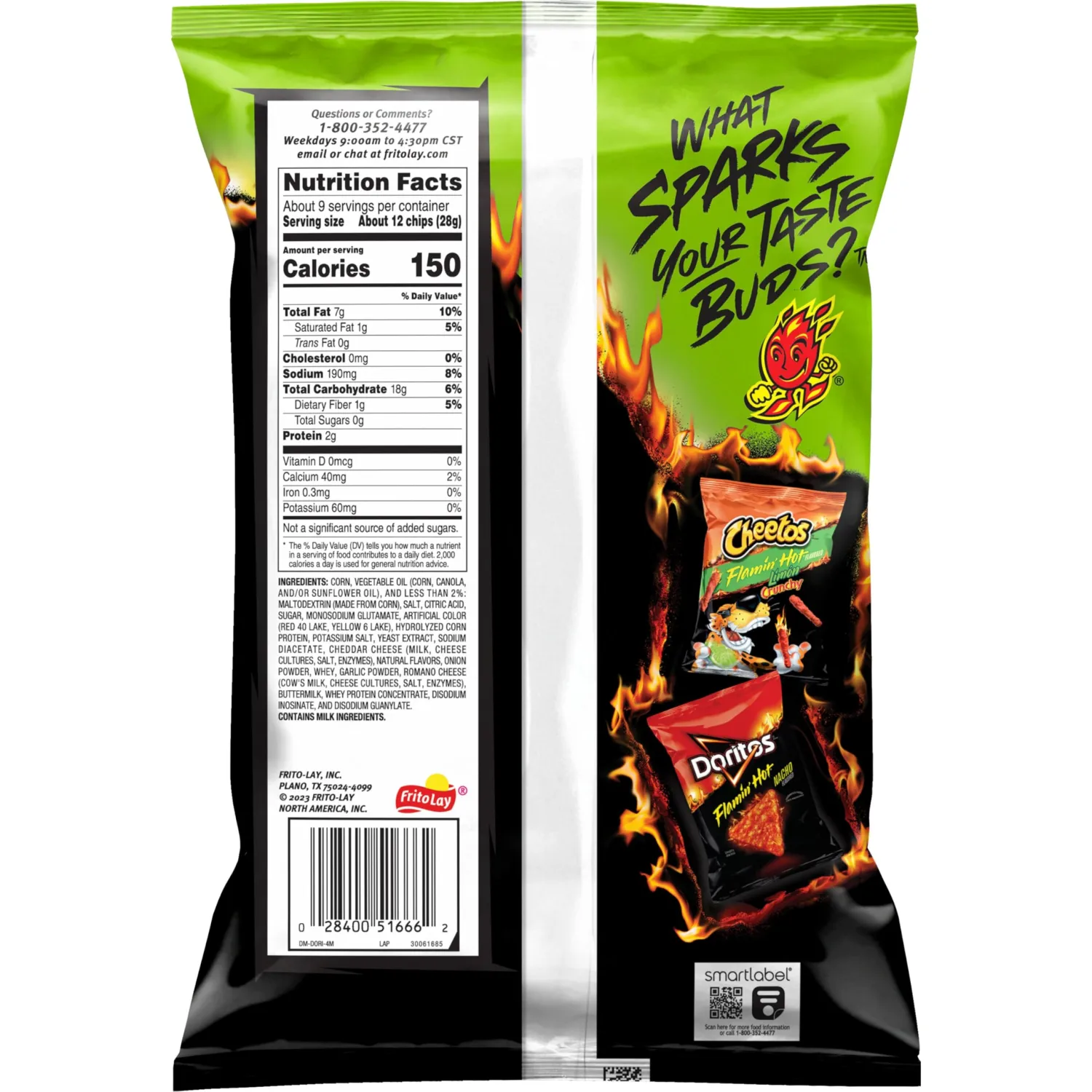 Doritos Tortilla Chips Flamin' Hot Limon Cheddar Cheese, 9.25 Oz