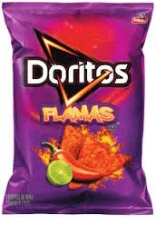 Frito Lay, Doritos Brand, Flamas (Hot) Flavored Tortilla Chips, 11oz Bag (Pack of 3)