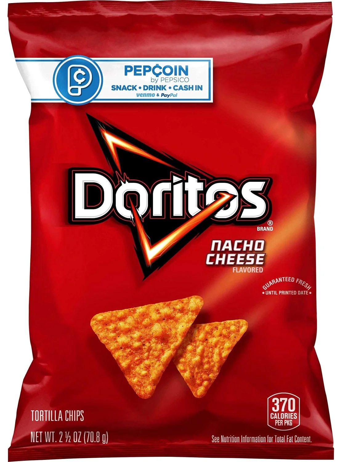 Doritos Nacho Cheese Tortilla Chips, 2.5 Ounce - 1 each.