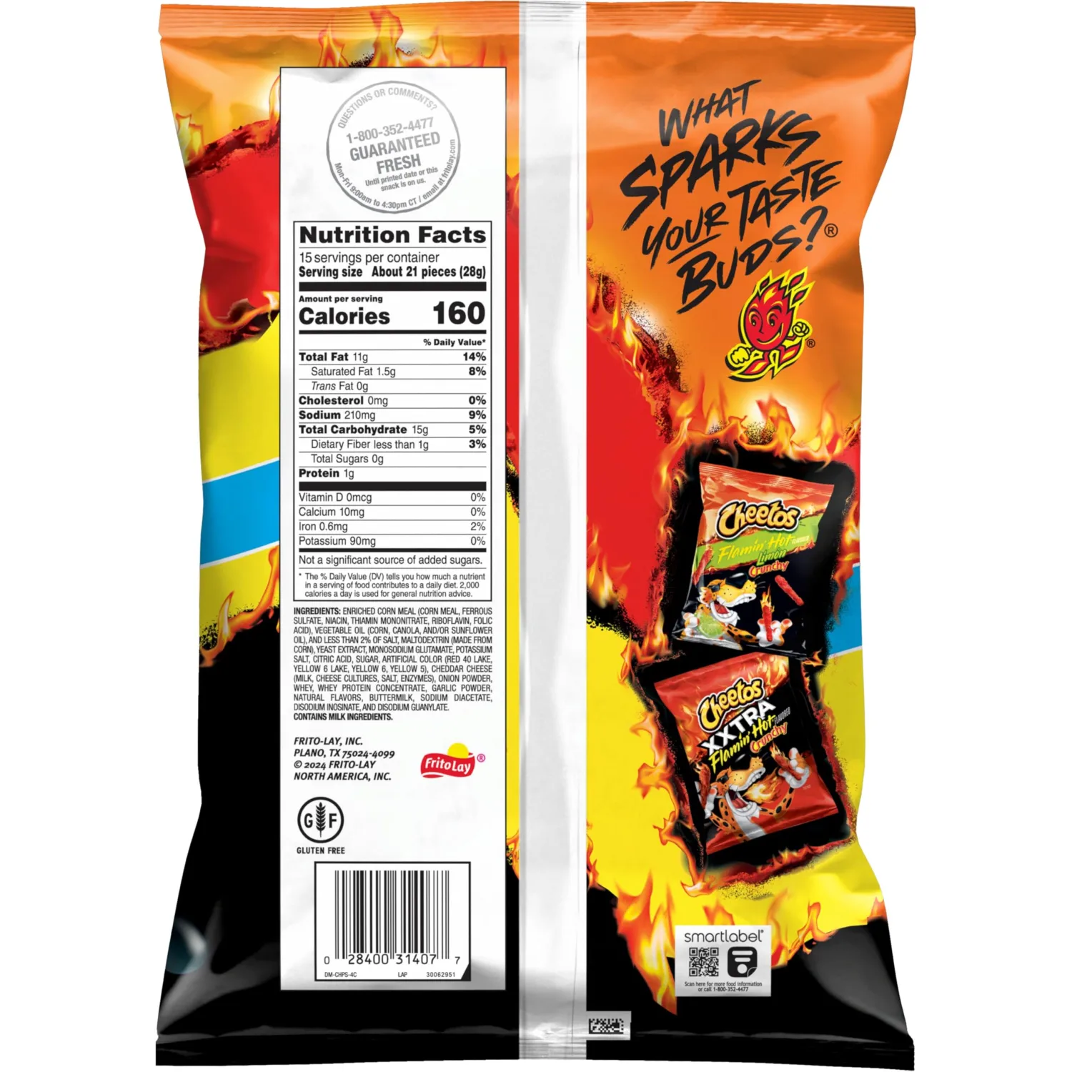 Cheetos Crunchy Flamin Hot Party Size Bag, 15 Oz