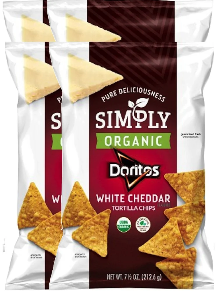 Doritos Simply Organic White Cheddar Tortilla Flavored Chips Limited edition - 7.5oz (4)