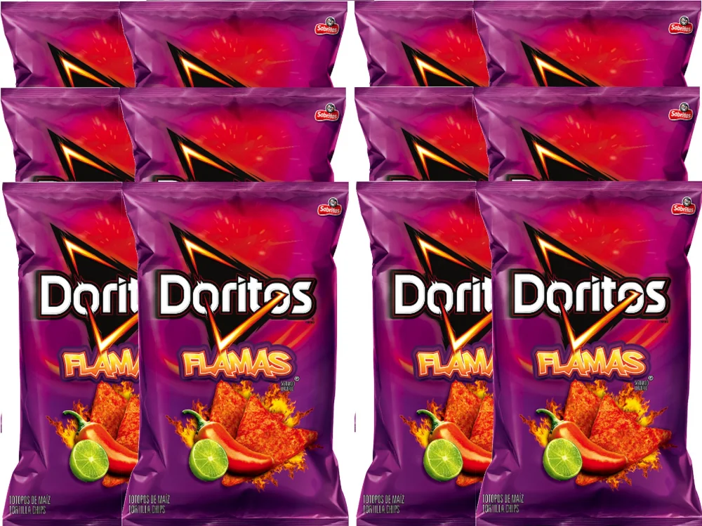 Doritos® Flamas Flavored Tortilla Chips Net Wt 10 Oz Snack Care Package (12)