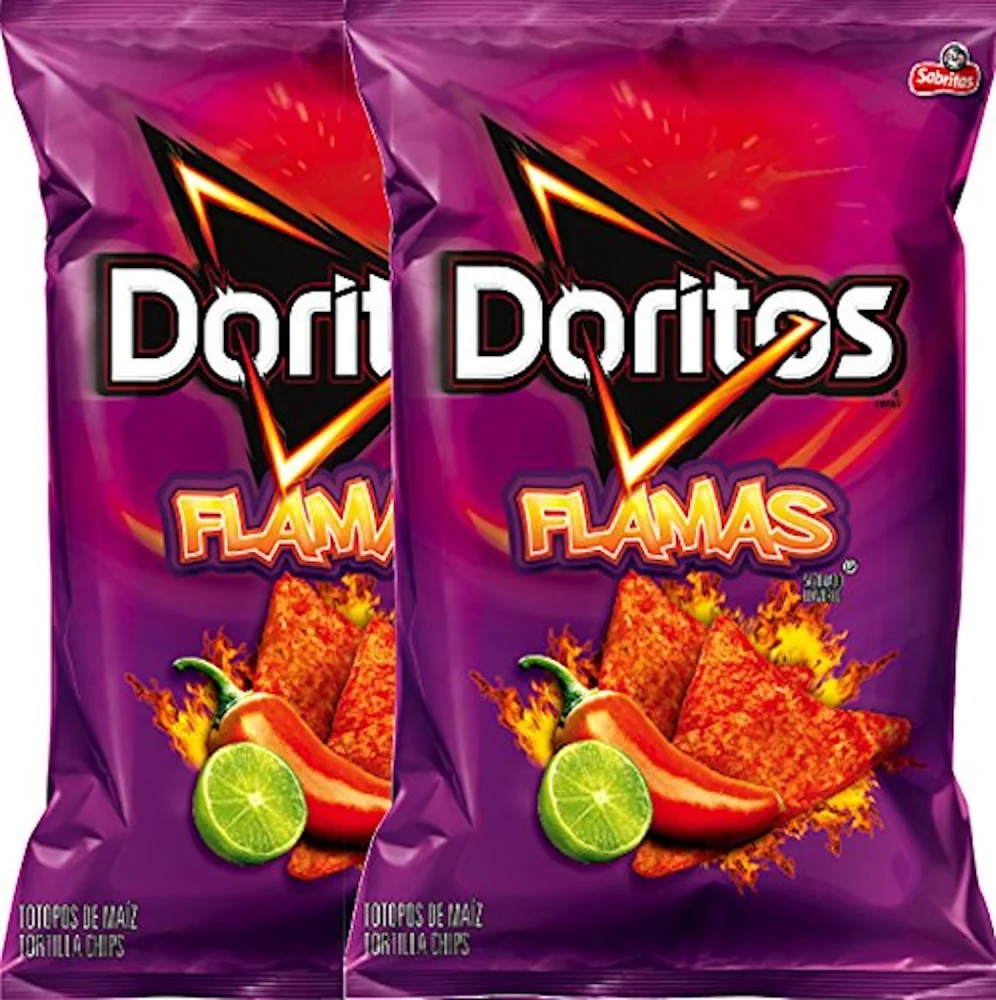 Doritos Flamas Flavored Tortilla Chips Net Wt 7.5 Oz (2)