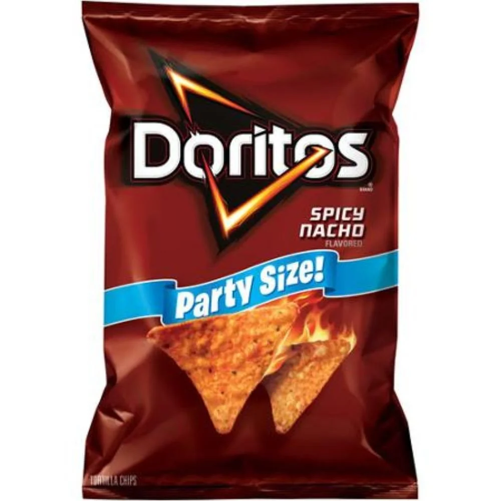 Frito Lay, Doritos, Tortilla Chips, 15.5oz Bag (Pack of 3) (Choose Flavors Below) (Spicy Nacho Party Size)