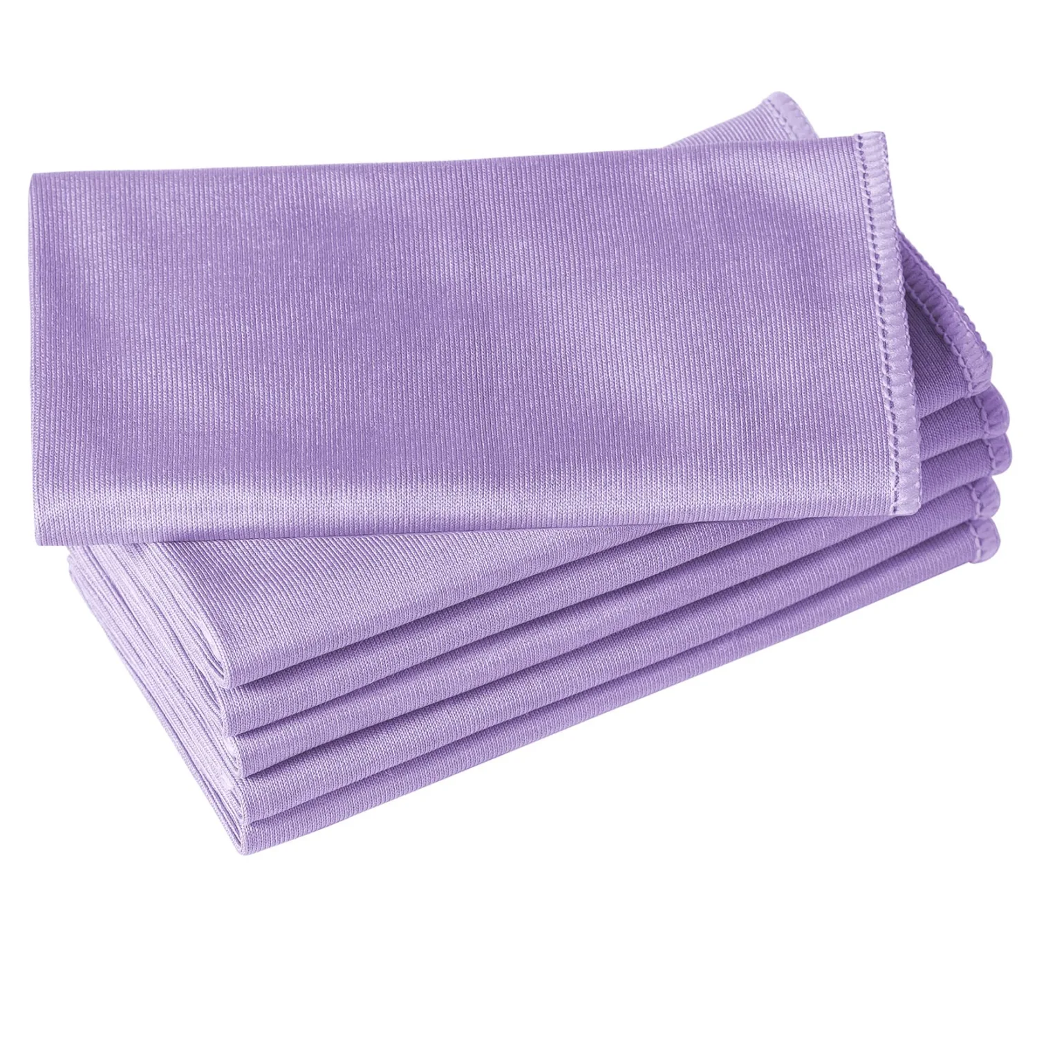 Puomue 6 Pack Microfiber Glass Cleaning Cloth, 16 Inch X 16 Inch, Lint Free Quickly Clean Window, Glasses, Windshields, Mirrors, and Stainless Steel, Purple