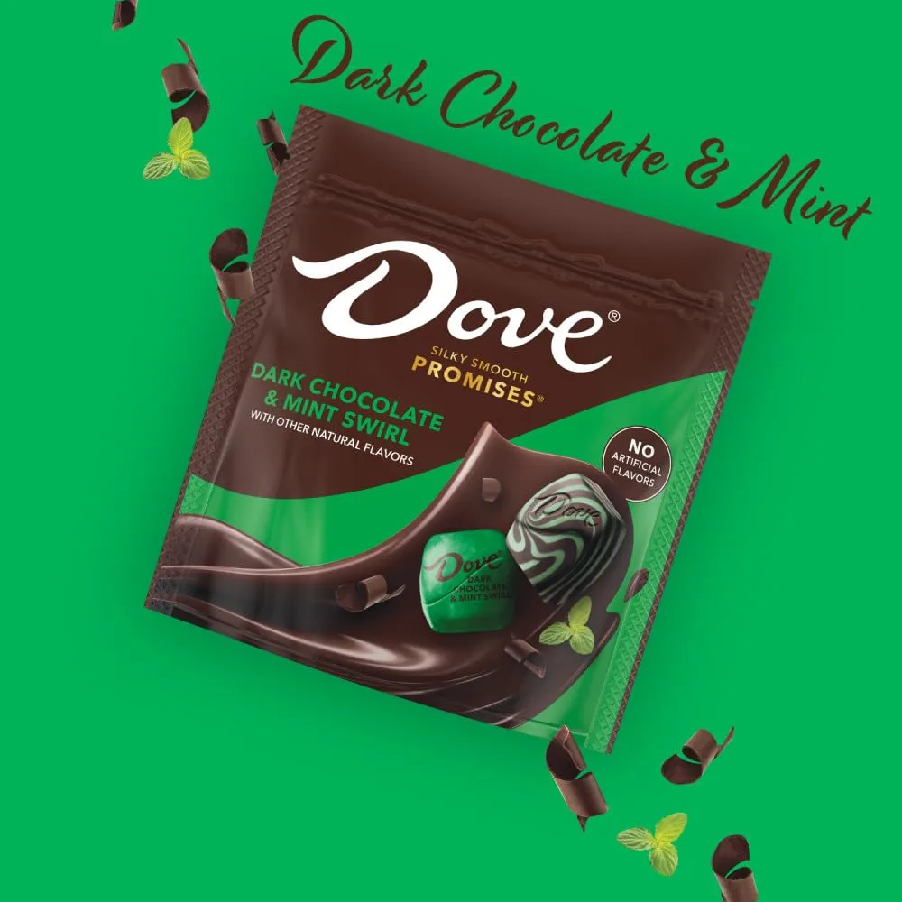DOVE PROMISES Dark Chocolate & Mint Swirl Candy, 6.74 Oz Bag