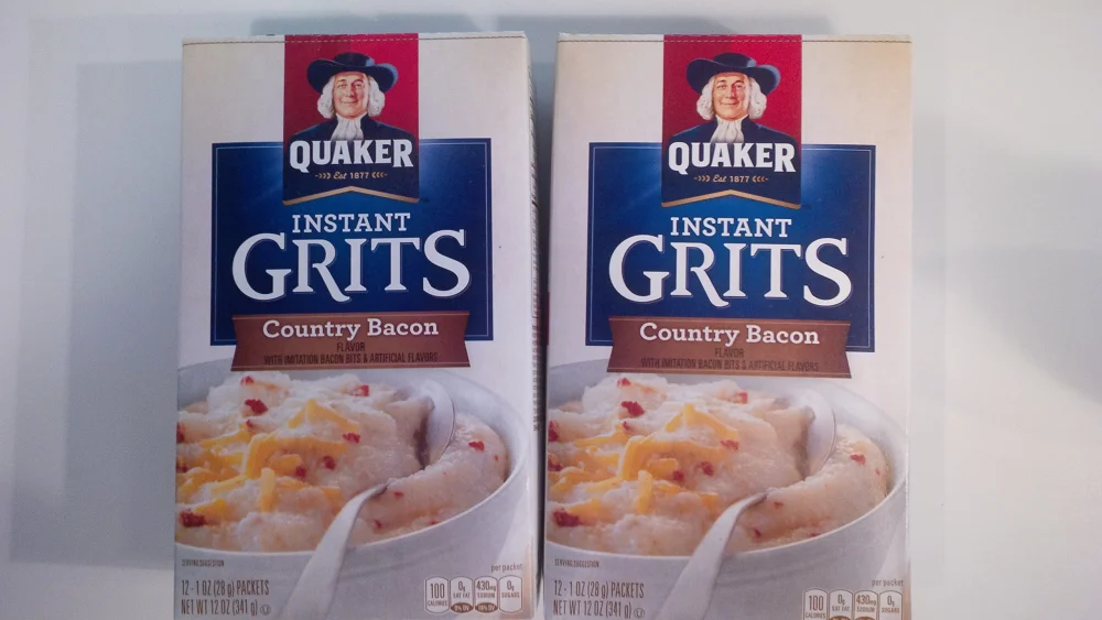 Quaker Instant Grits Country Bacon Flavor 12 oz ( 2 BOXES)