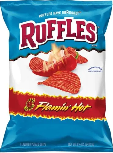 Ruffles Ridged Potato Chips, Flamin' Hot, 8.5 Ounce