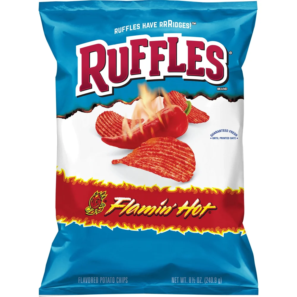 Ruffles Ridged Potato Chips, Flamin' Hot, 8.5 Ounce