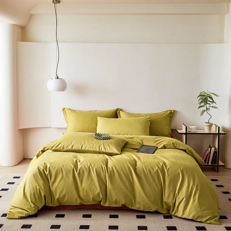 CLOTHKNOW Moss Yellow Full Size Comforter Set 3Pcs Chartreuse Bedding Comforter Sets Moss Green Comforter Full with 2 x Pillowcases Men Women Comforter